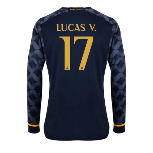 Moški Nogometni dresi Real Madrid Lucas Vazquez #17 Gostujoči 2023-24 Dolgi Rokav